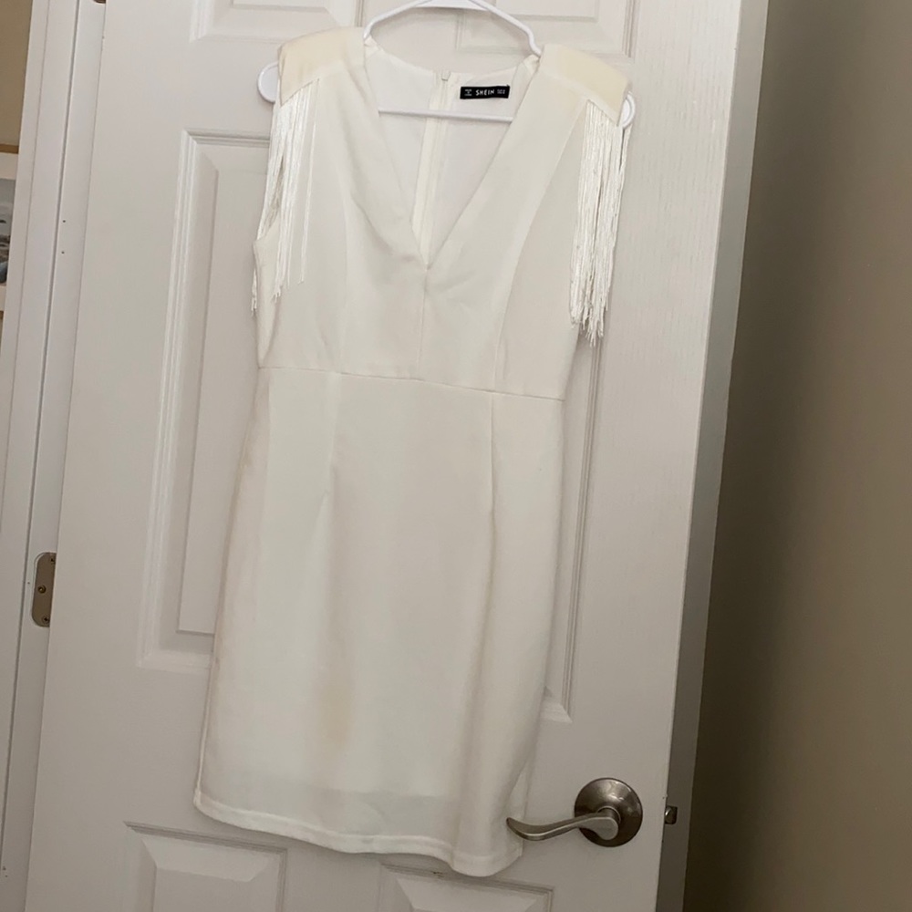 SHEIN Bridal Fringe Dress